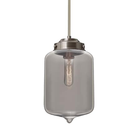 Besa Lighting Olin Cord Pendant, Smoke, Satin Nickel Finish, 1x60W Incandescent 1TT-OLINSM-SN